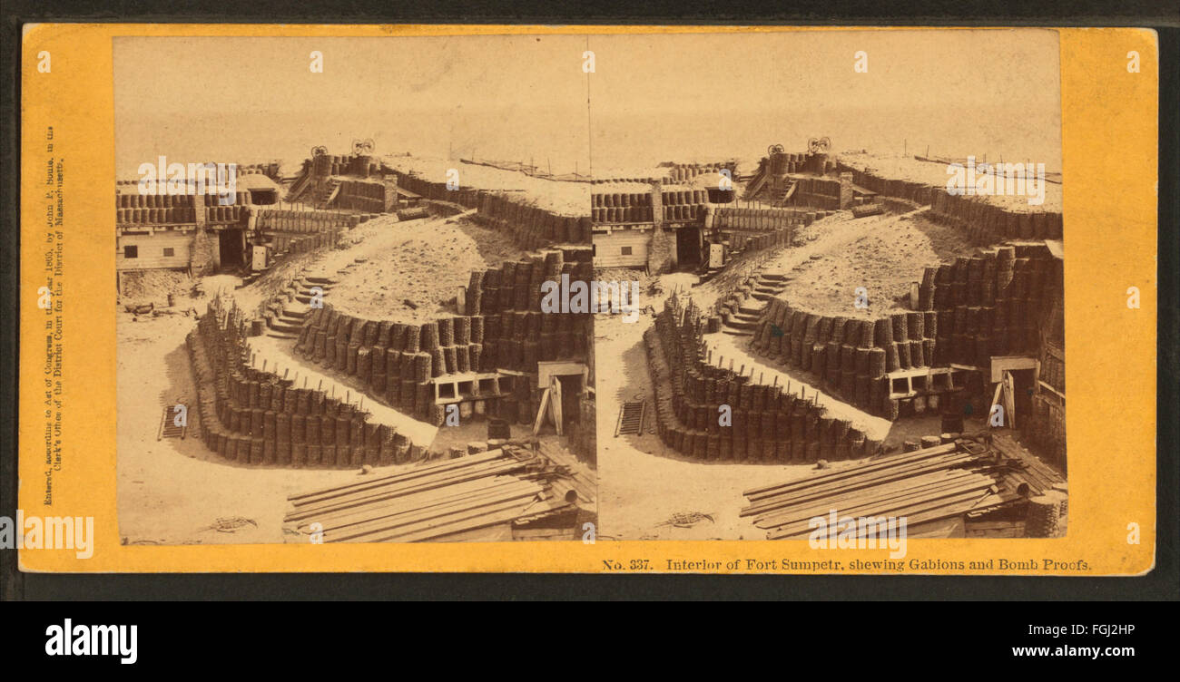 Interior Of Fort Sumpter (Sumter), Showing Gabions And Bomb-proofs, By ...