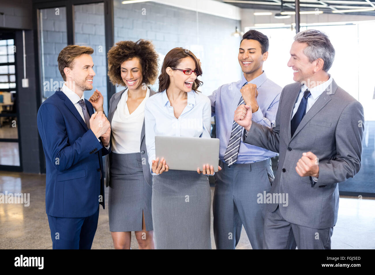 Celebrating success office team hi-res stock photography and images - Alamy