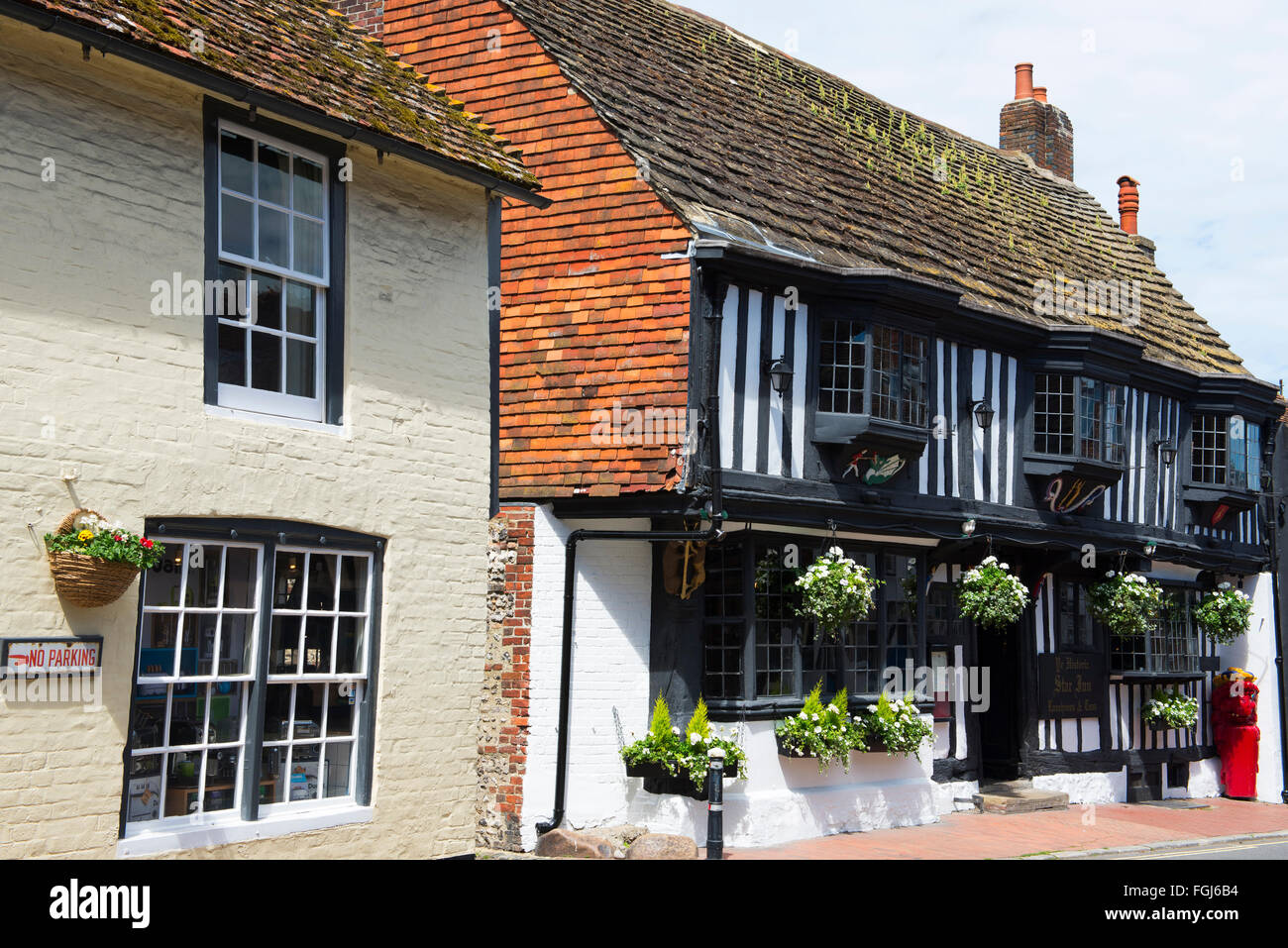 The Star Inn on the High Street in the village of Alfriston, East Sussex, UK Stock Photo
