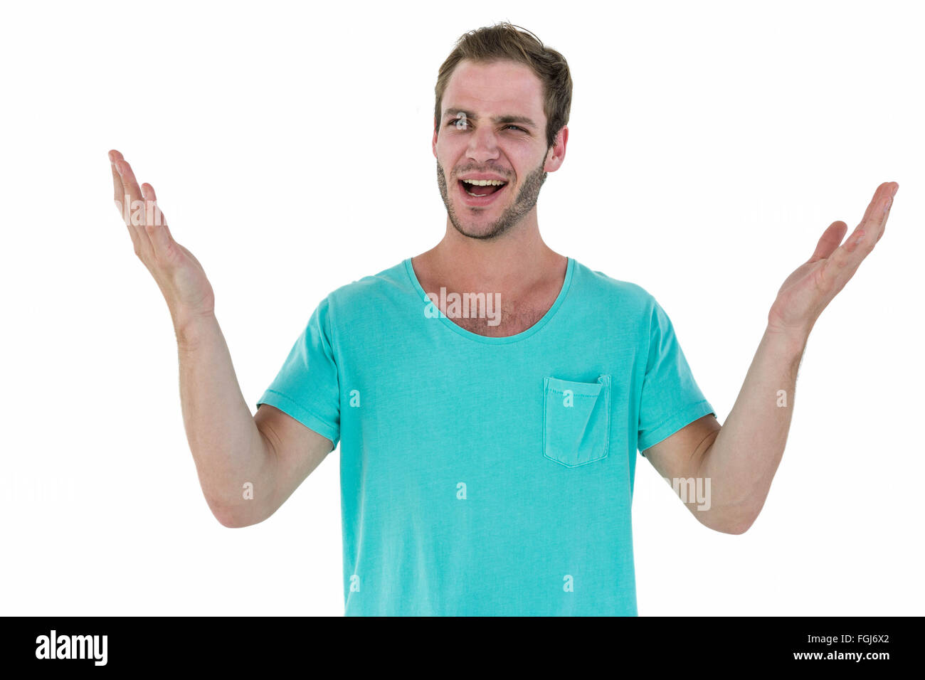 Hipster man doing hand gesture Stock Photo