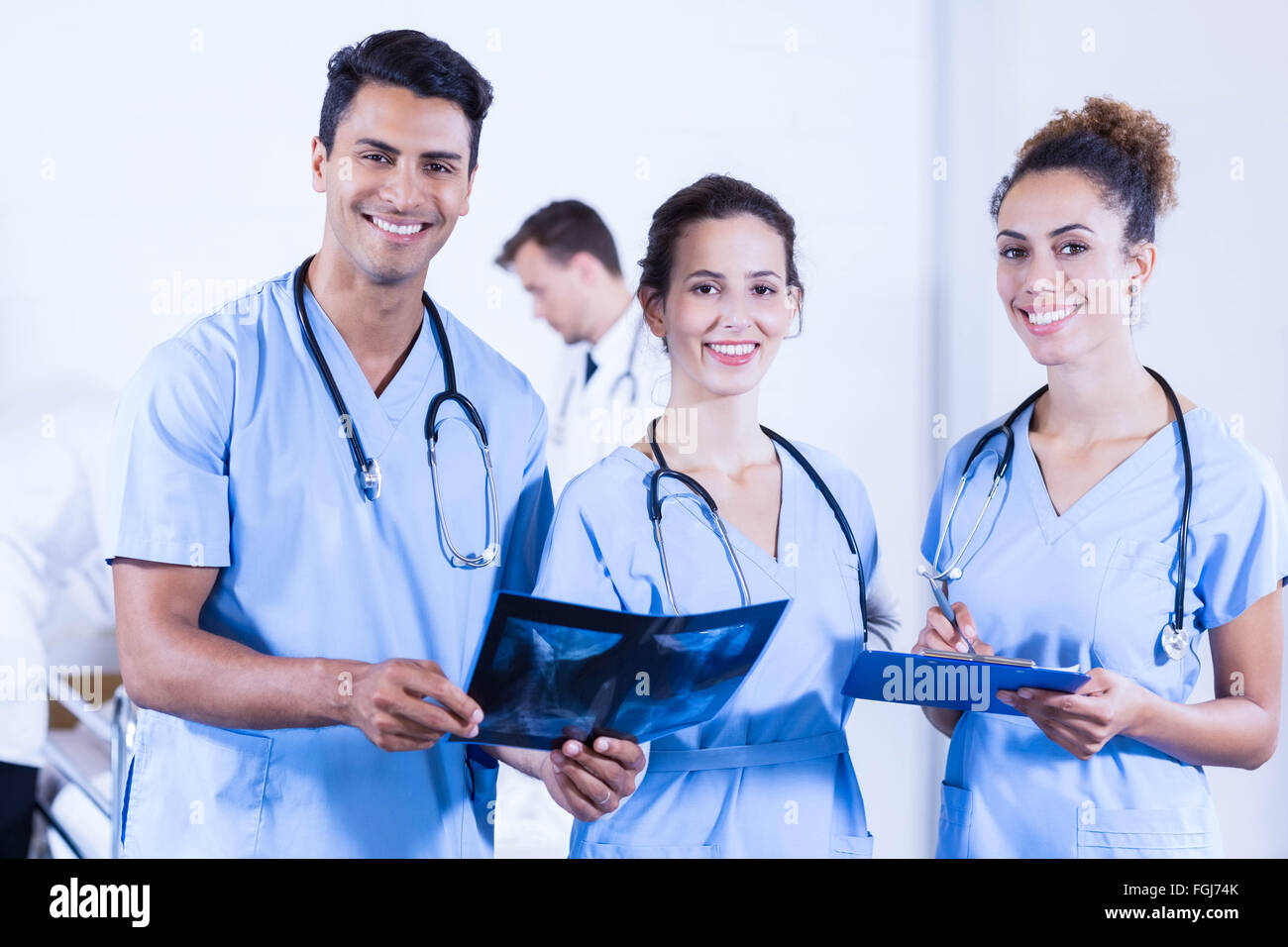 Happy radiologist holding x ray hi-res stock photography and images - Alamy
