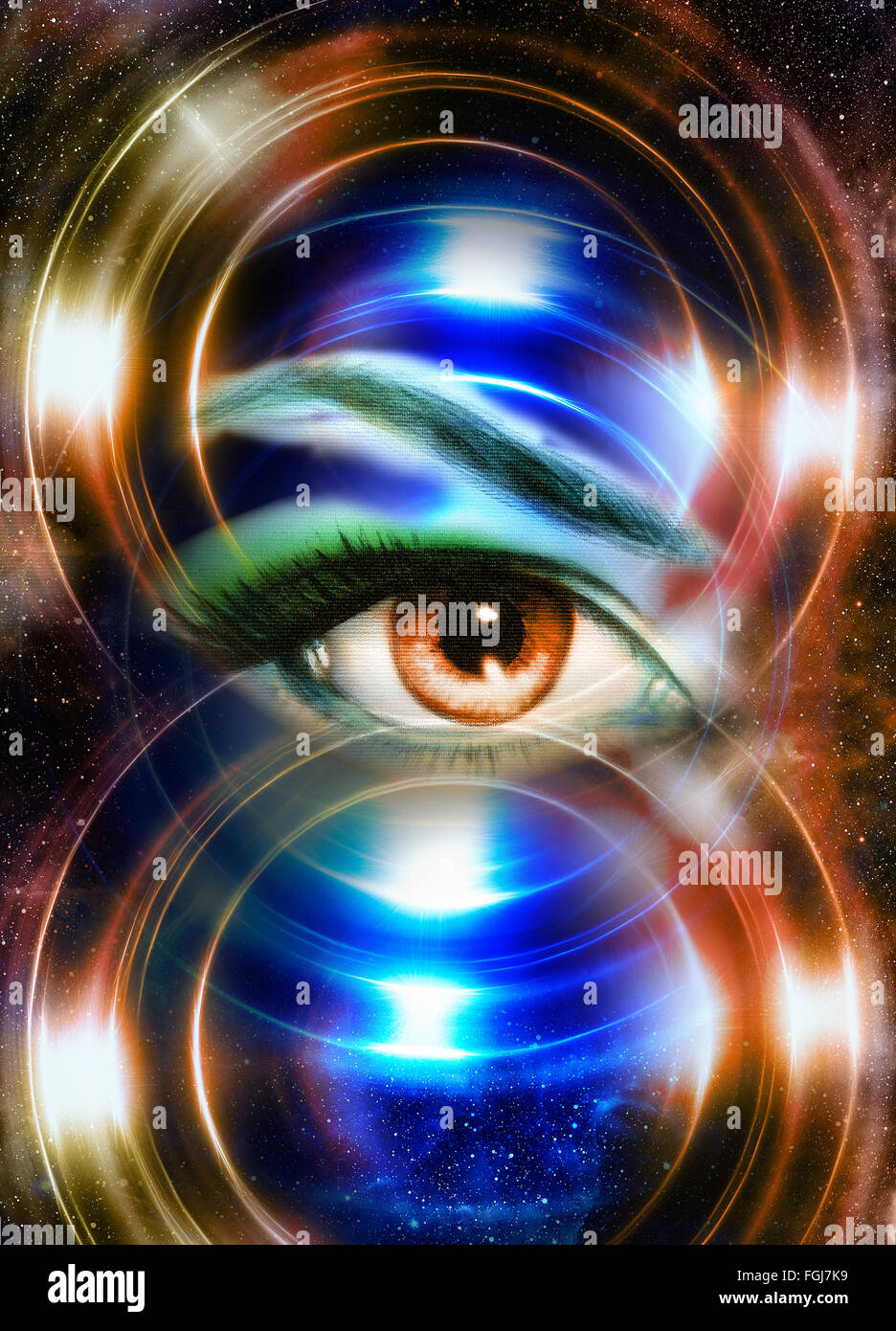 Cosmic woman watercolor hi-res stock photography and images - Alamy
