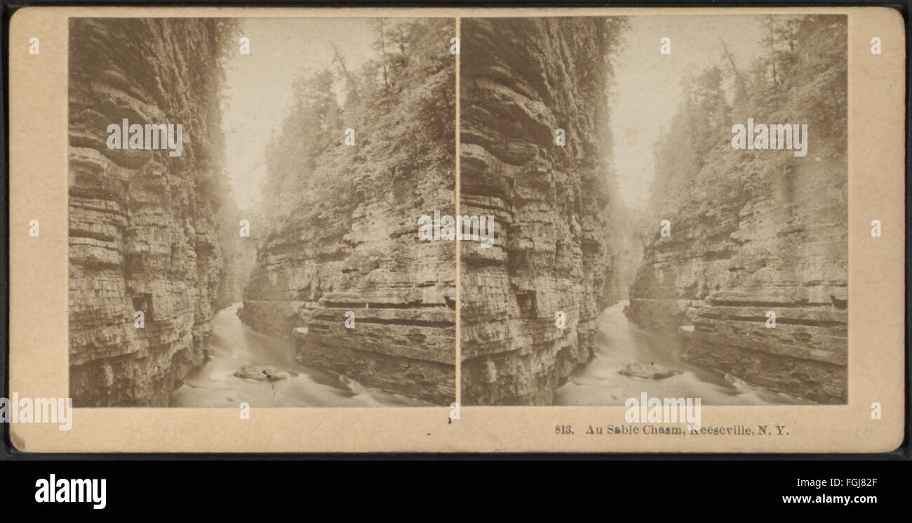Au Sable Chasm, Keeseville, N.Y, by Kilburn Brothers Stock Photo