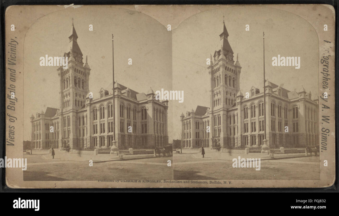 This photograph by A.W. Simon presents the New City and County Hall ...