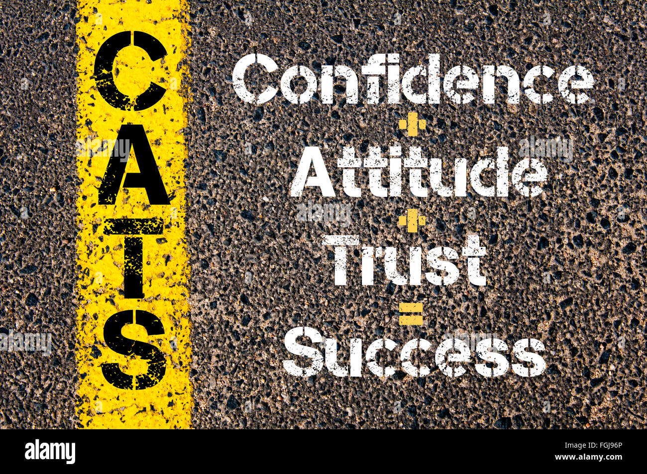 Concept image of Business Acronym CATS Confidence plus Attitude plus