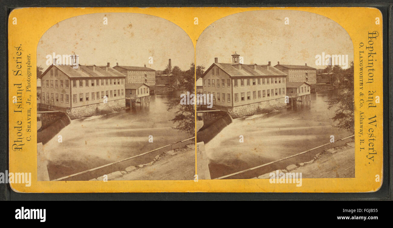 Potter Hill mill and dam, from Robert N. Dennis collection of