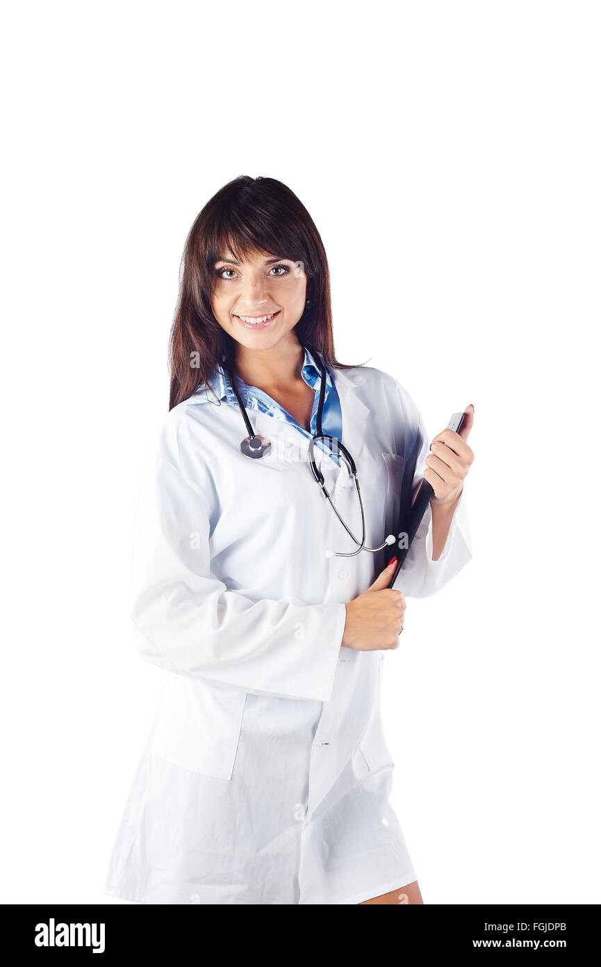 Portrait of A Doctor Looking At Camera. Isolated On White Background ...