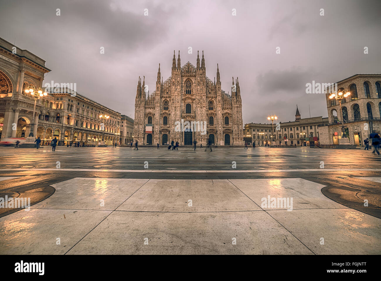 Milan, Italy: Piazza del Duomo, Cathedral Square Stock Photo