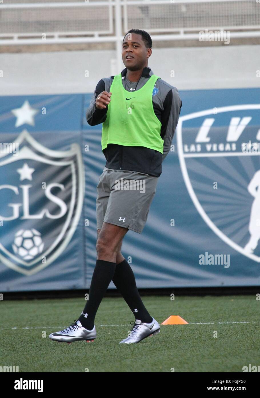 Las Vegas, NV, USA. 19th Feb, 2016. Patrick Kluivert in attendance for  Global Legends Series Soccer Weekend Training Sessions, Sam Boyd Stadium,  Las Vegas, NV February 19, 2016. Credit: James Atoa/Everett Collection/Alamy