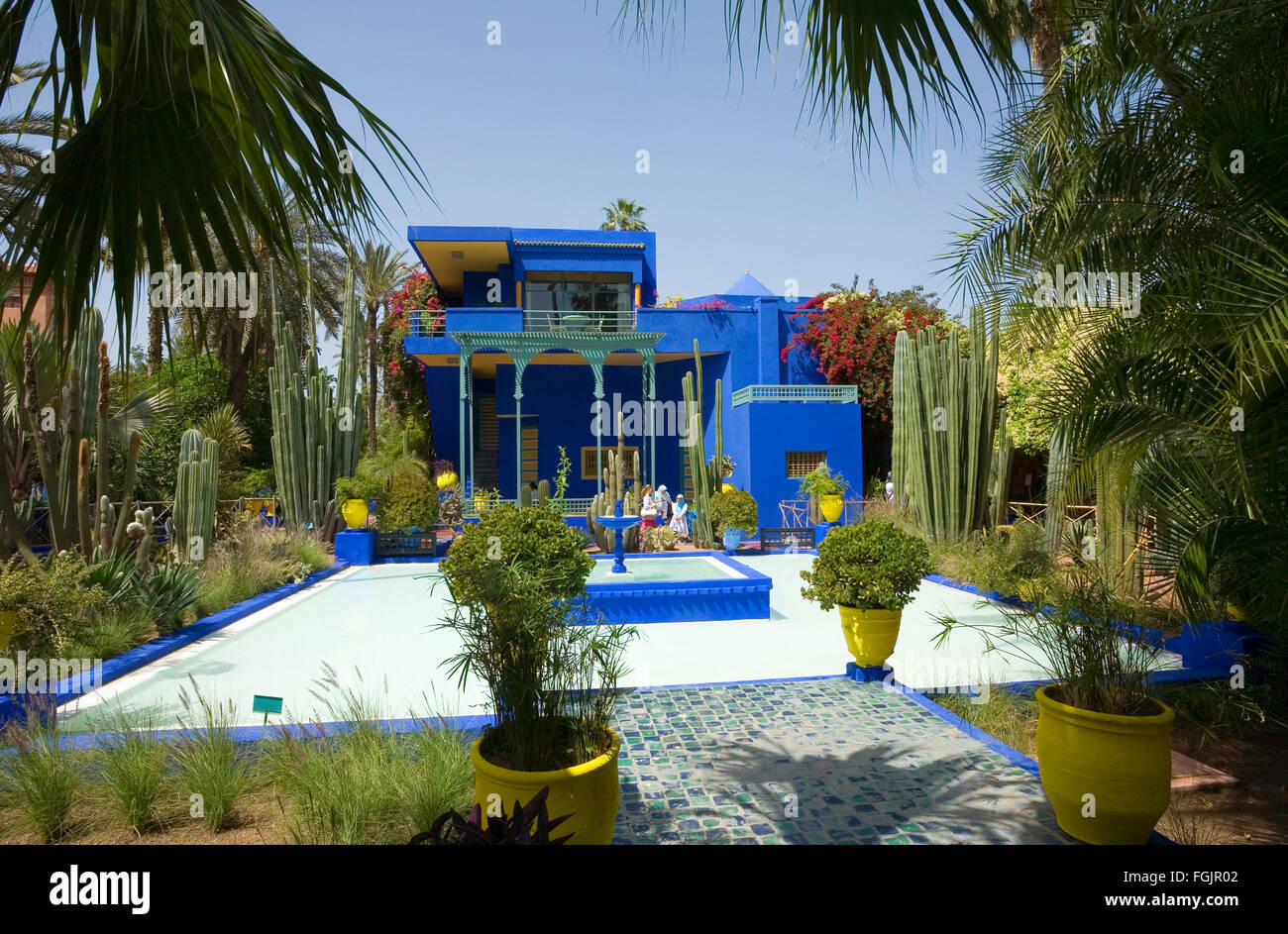 The beautiful 'Jardins Majorelle' in Marrakech Morocco Stock Photo