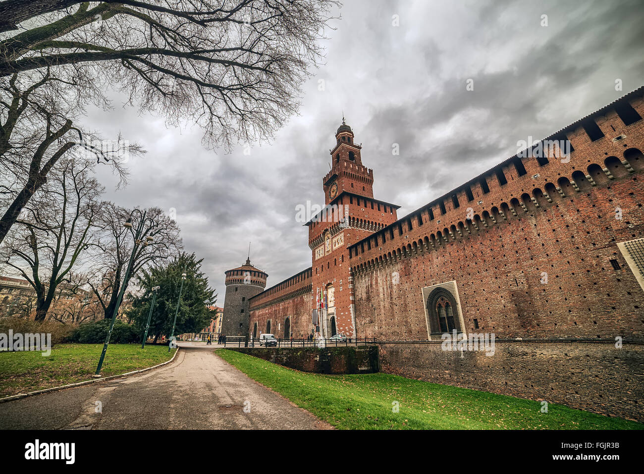 Milan, Italy: Sforza Castle, Castello Sforzesco Stock Photo