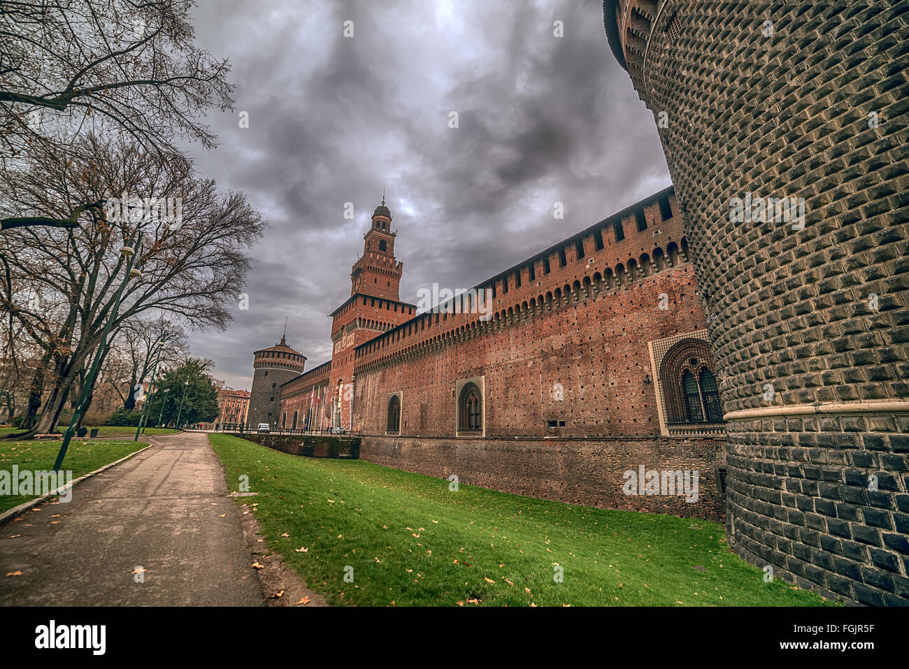 Milan, Italy: Sforza Castle, Castello Sforzesco Stock Photo