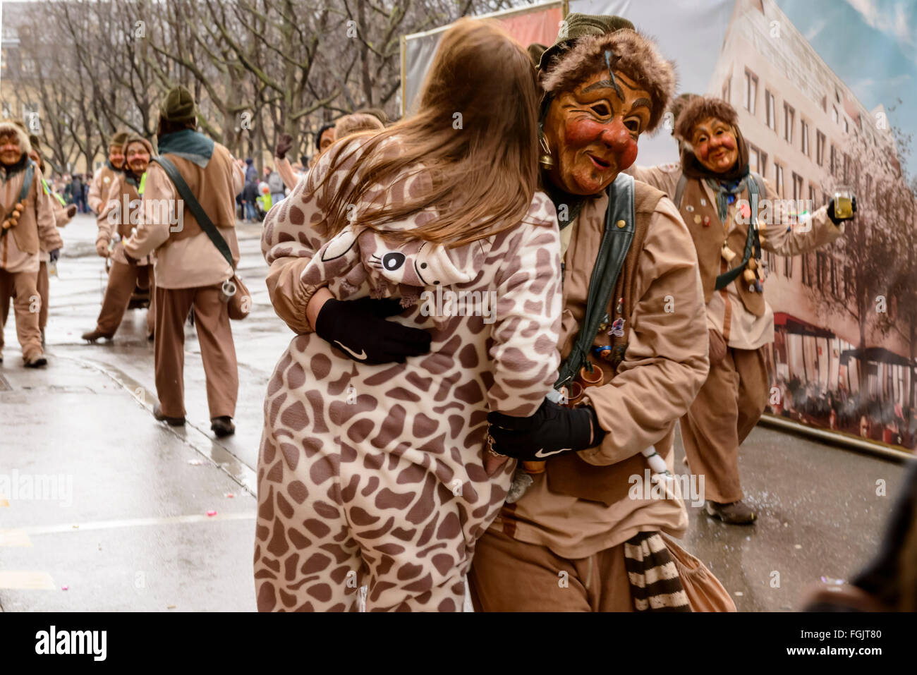 dancing at Carnival parade, Stuttgart Stock Photo