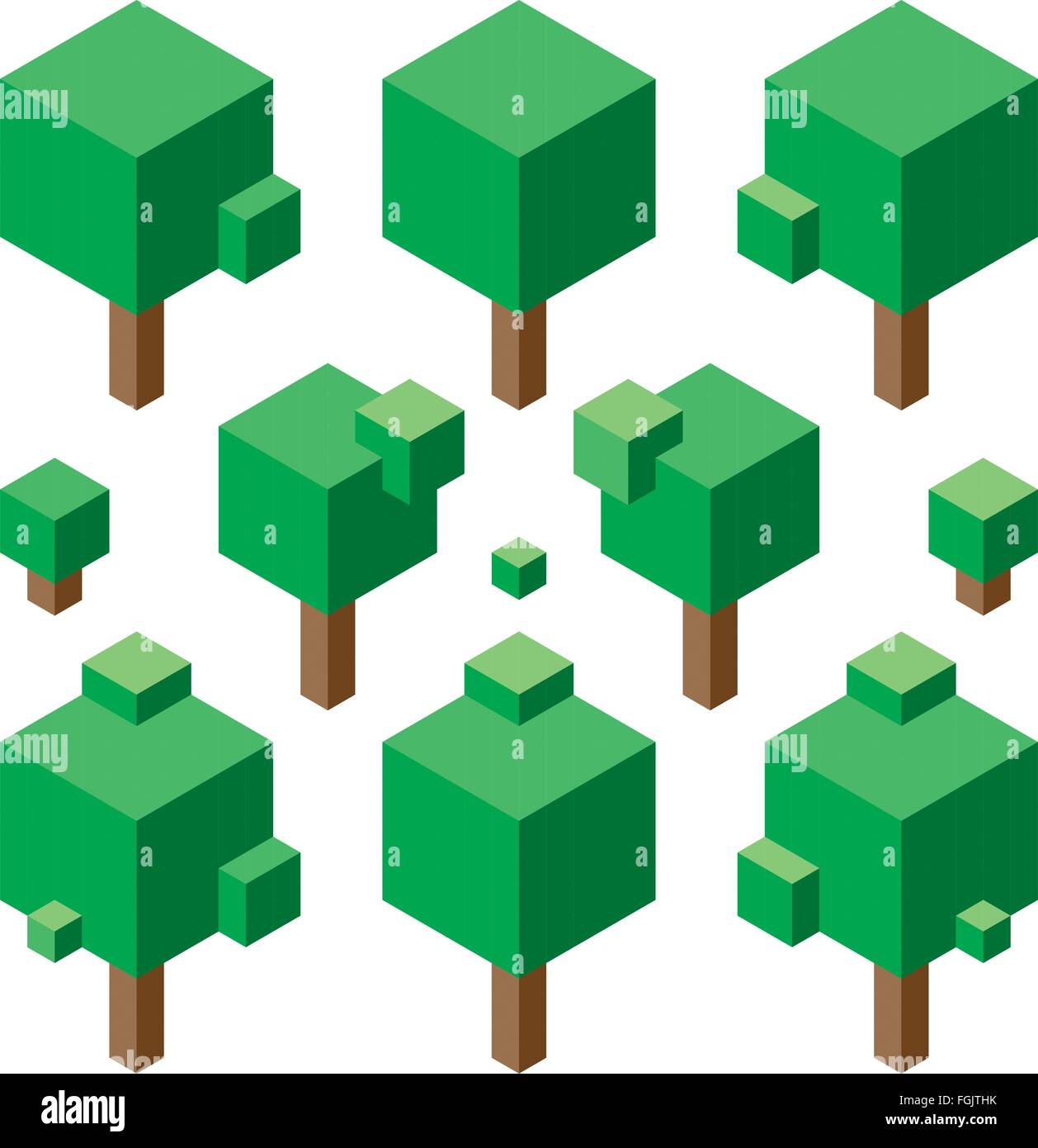 Simple Square Tree Vector Set Stock Vector Image & Art Alamy