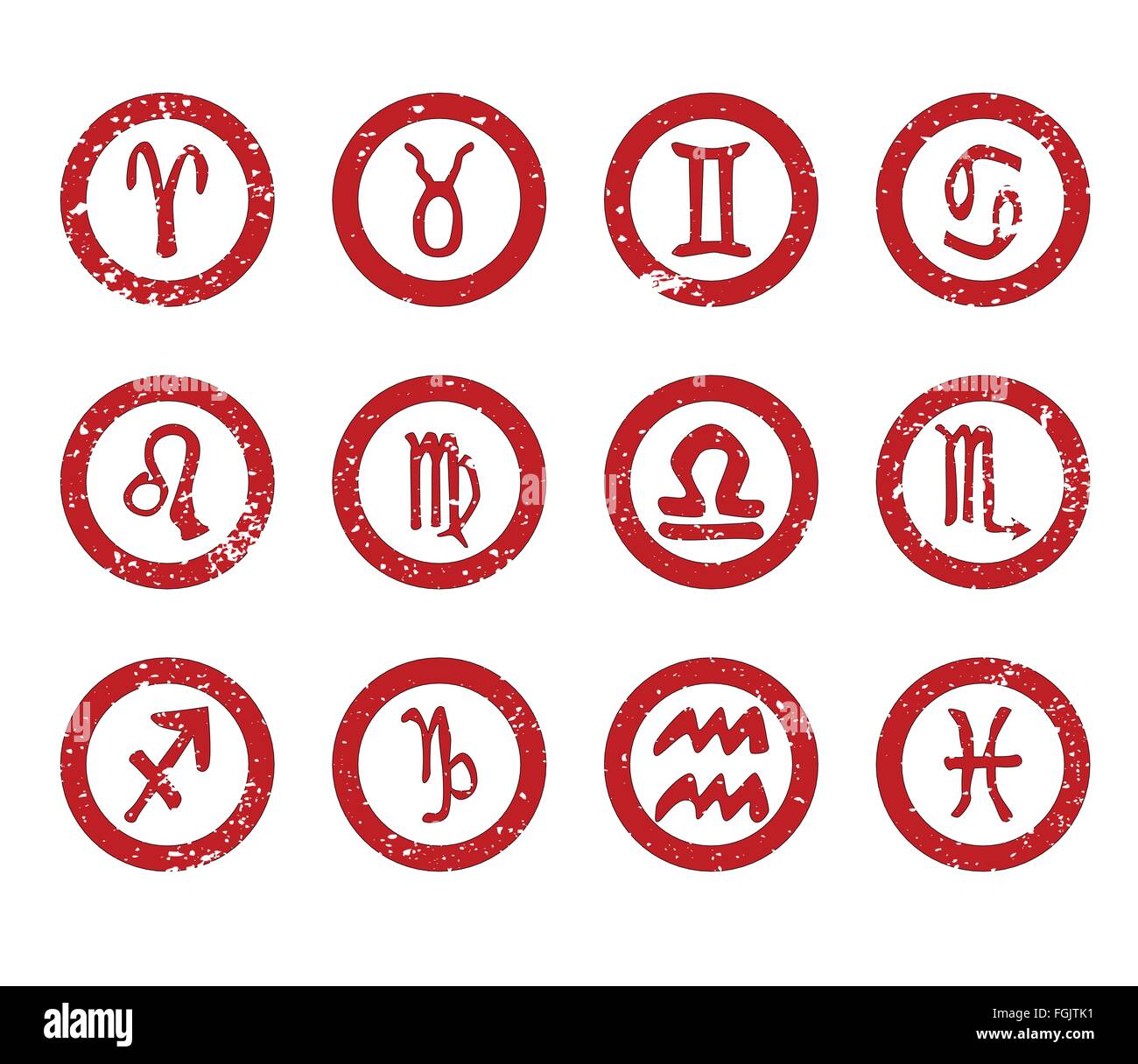 zodiac glyphs rubber stamps