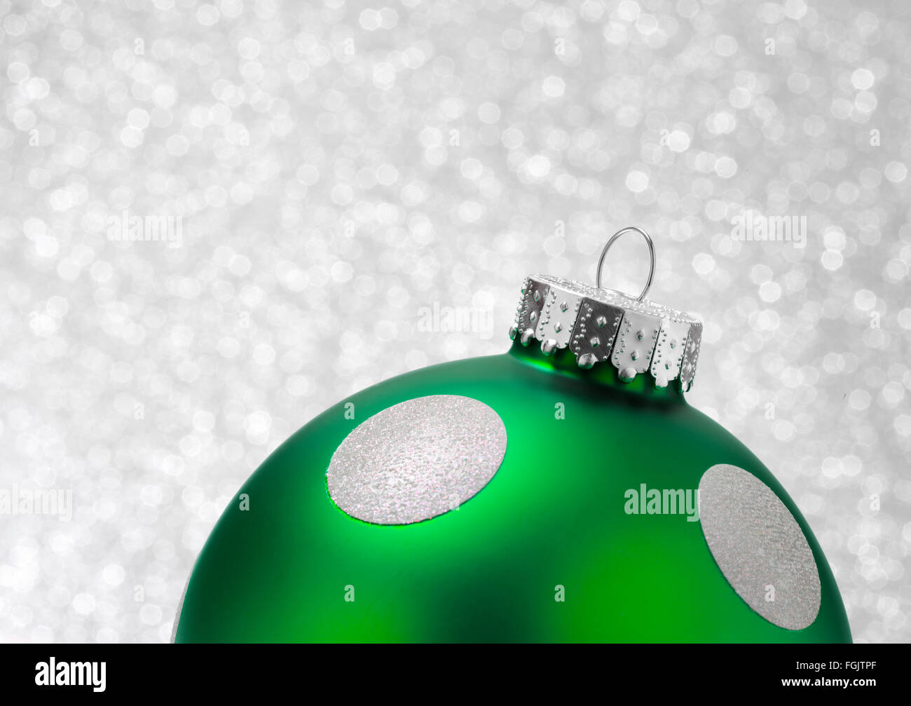 Green Bauble close up Stock Photo