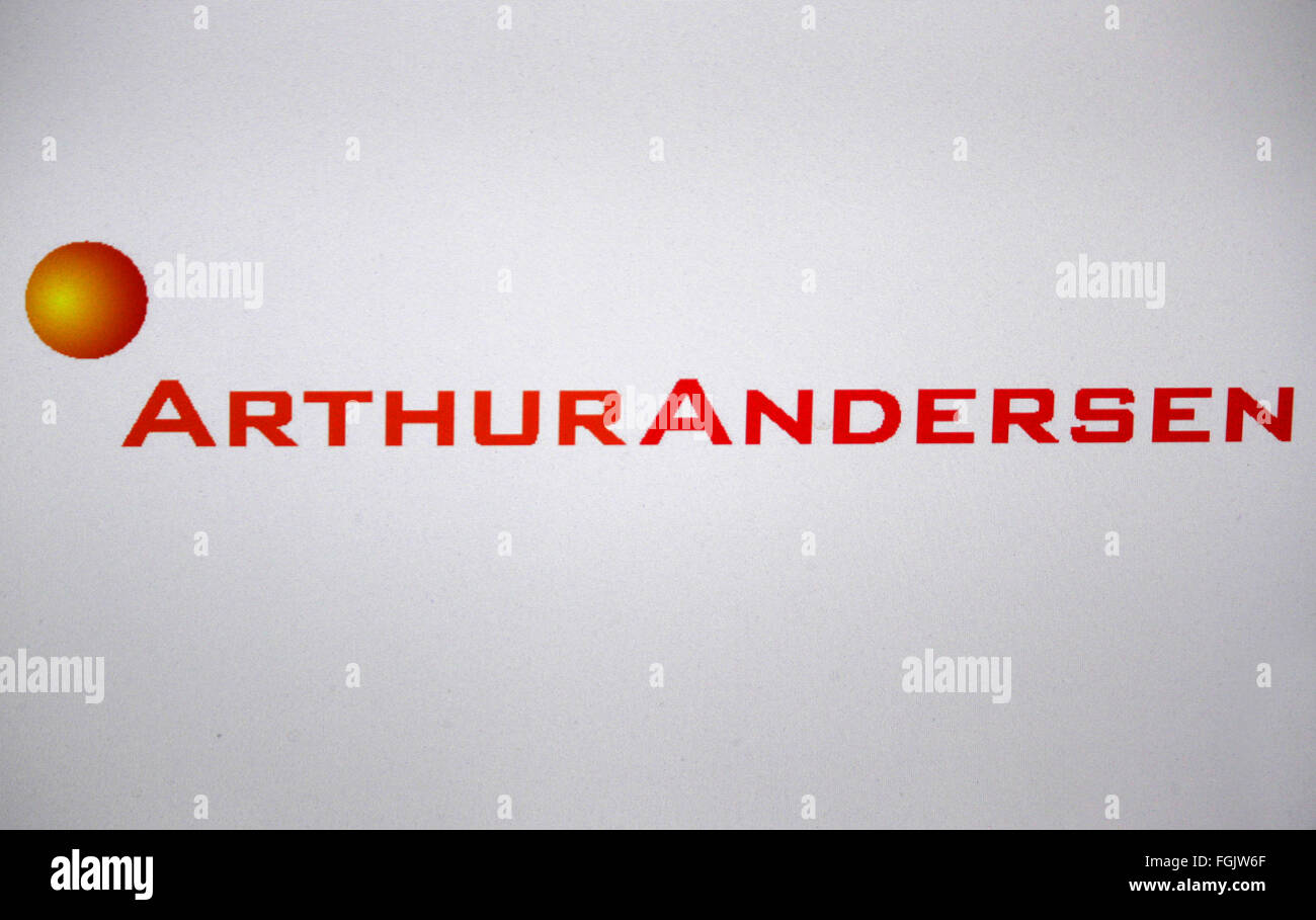 Markenname: 'Arthur Andersen', Berlin. Stock Photo