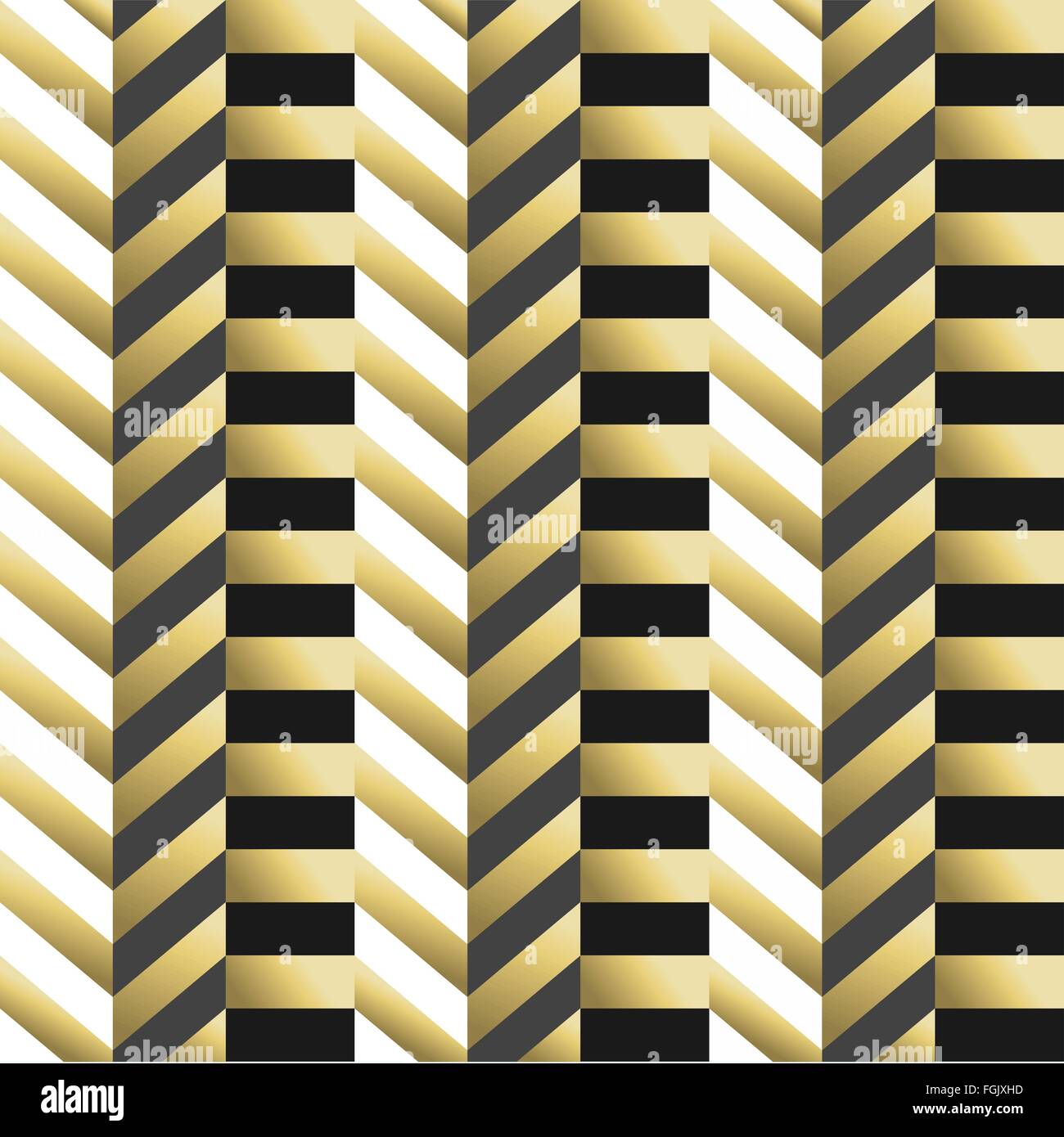 Gold seamless pattern, striped hipster background with retro geometric design. EPS10 vector. Stock Vector