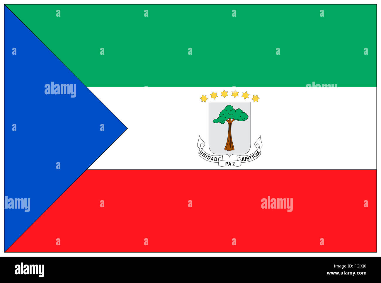 Fahne: Aequatorial Guinea/ flag: Equatorial Guinea. Stock Photo