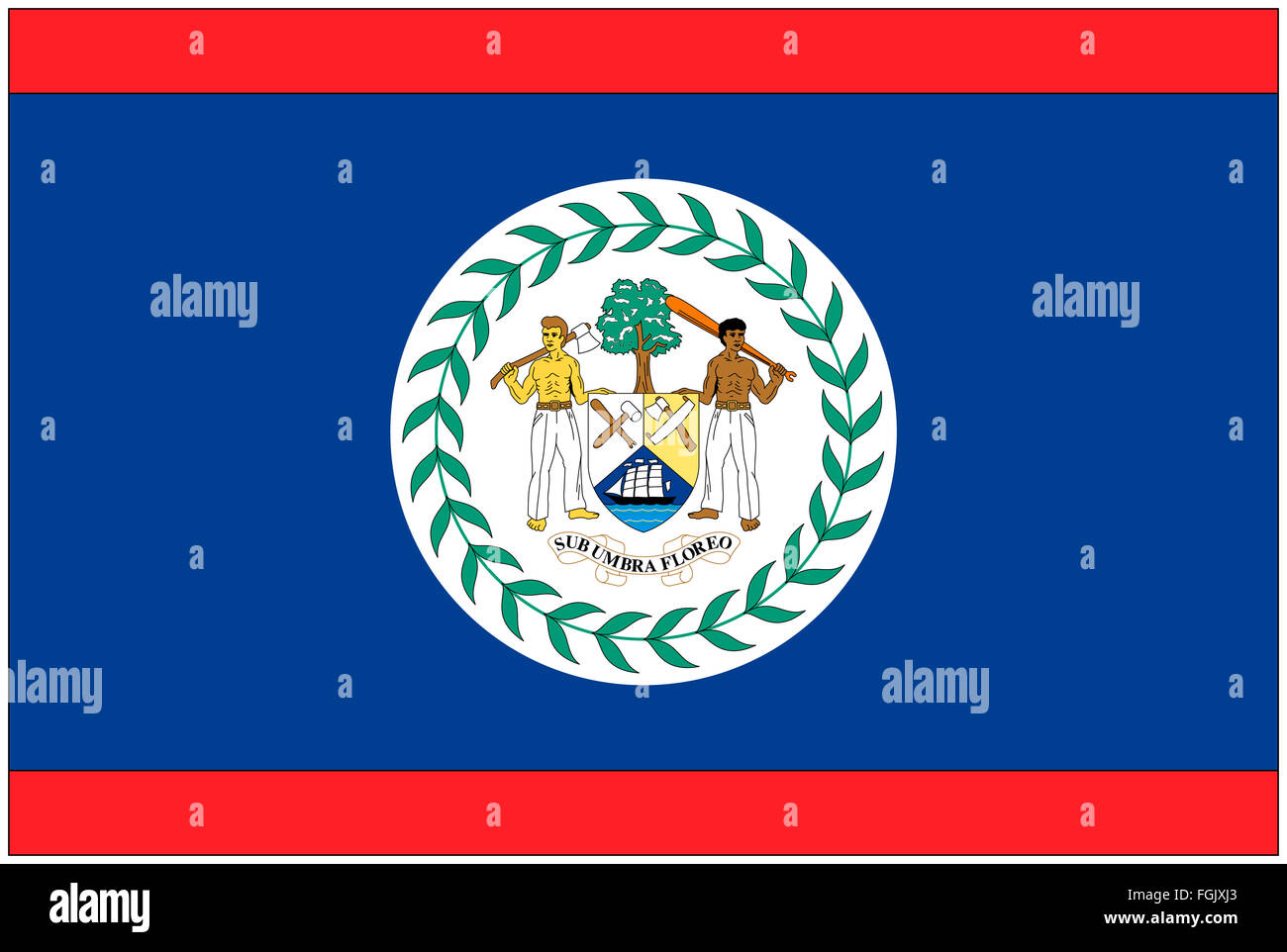 Fahne: Belize/ flag: Belize. Stock Photo