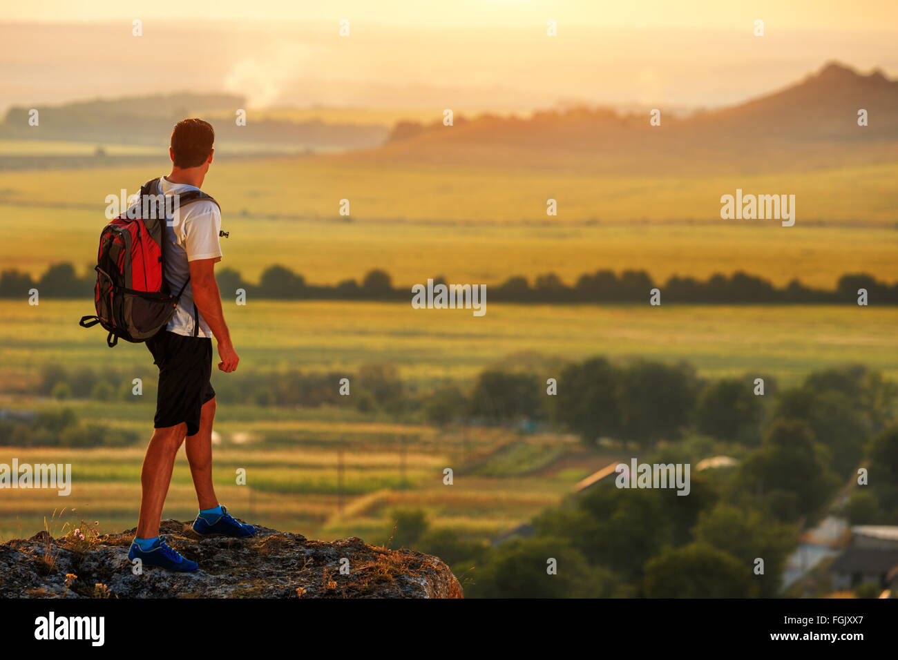 Male hiker standing ice hi-res stock photography and images - Alamy