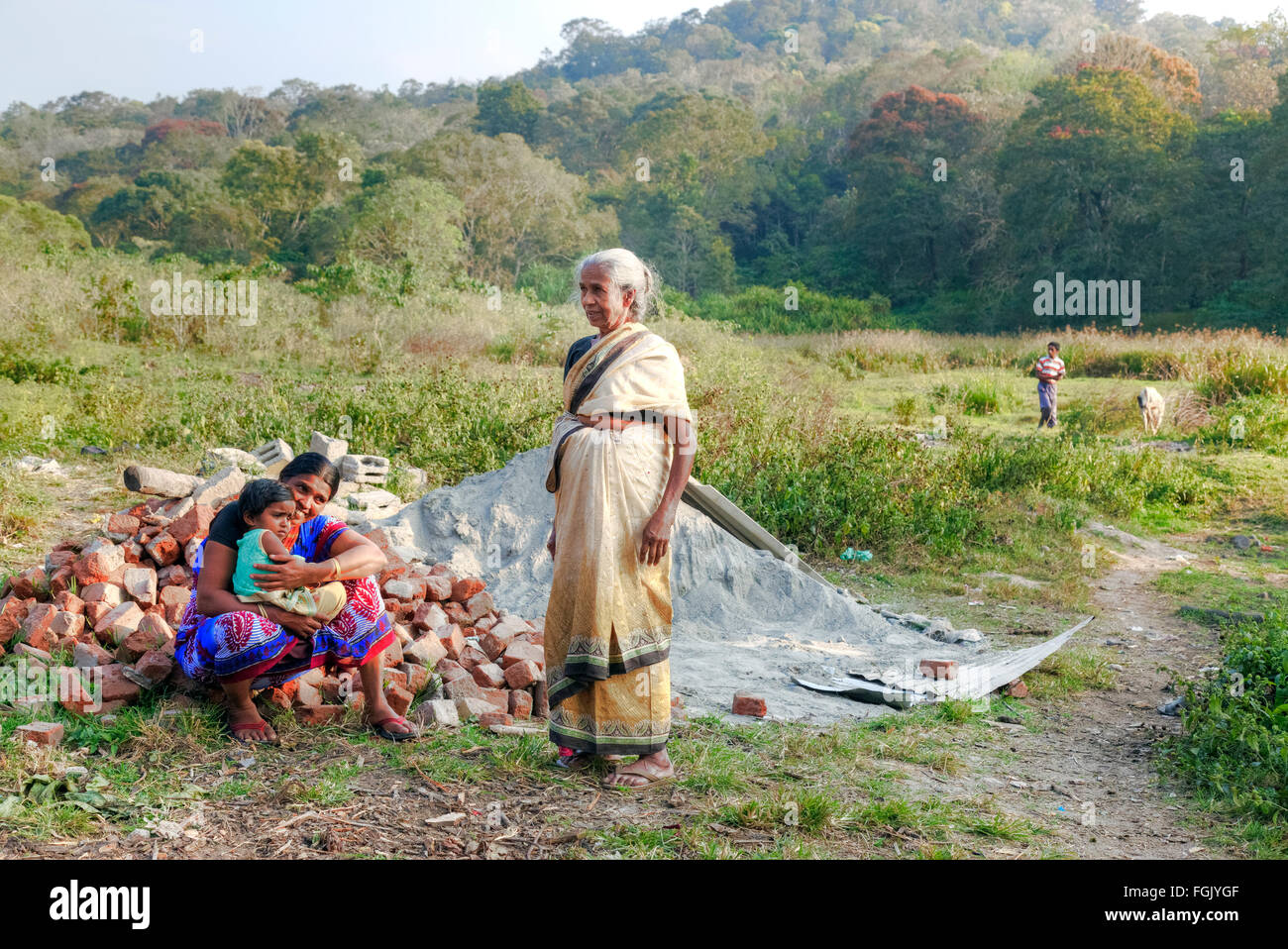 rural life in Thekkady, Periyar, Kerala, South India Stock Photo