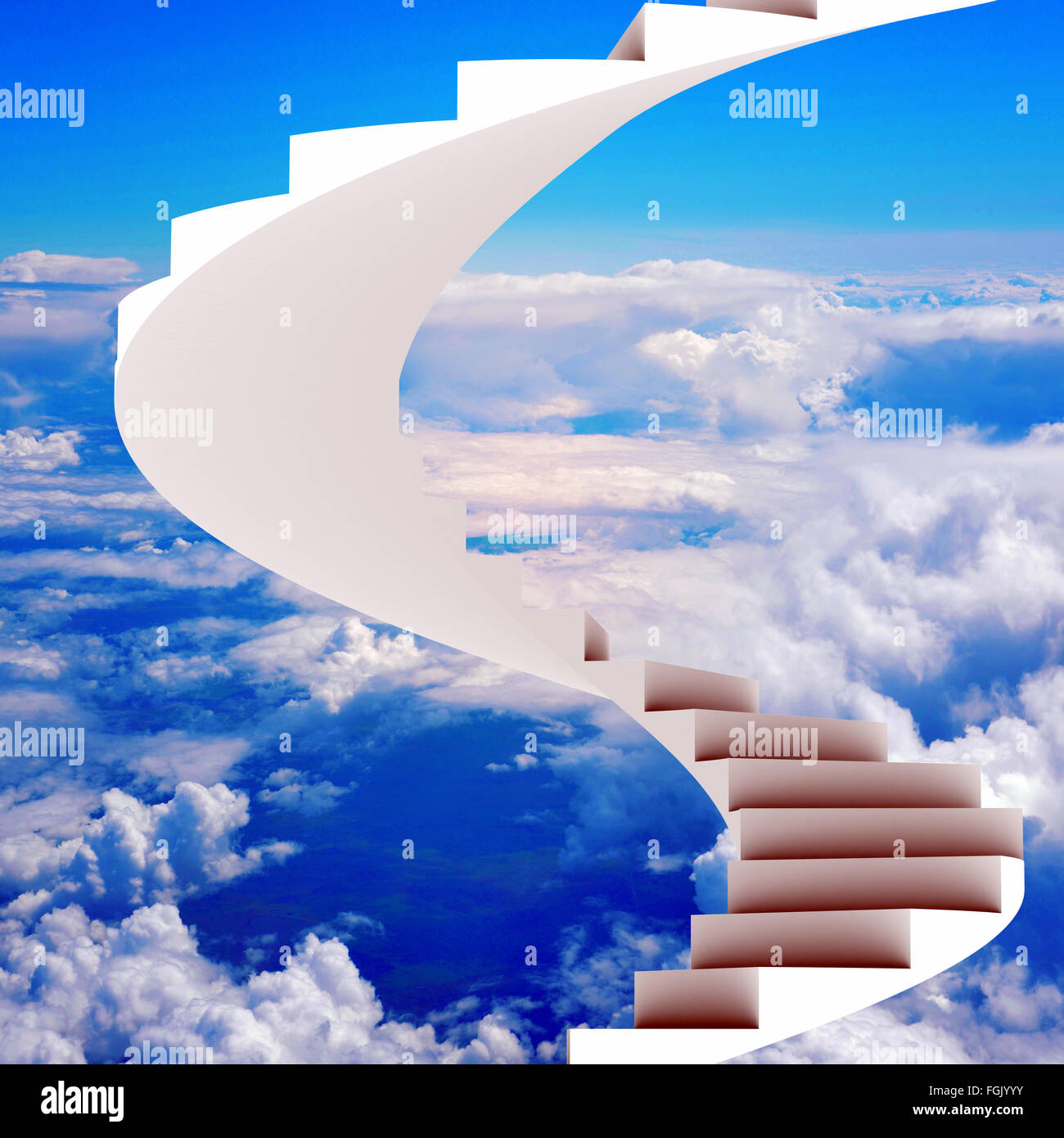 Stairway leading up heavenly sky hi-res stock photography and images ...