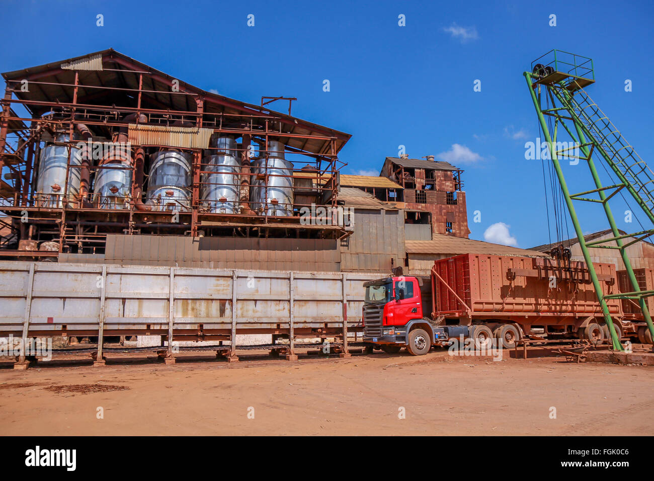 Cuba sugar cane processing plant Stock Photo