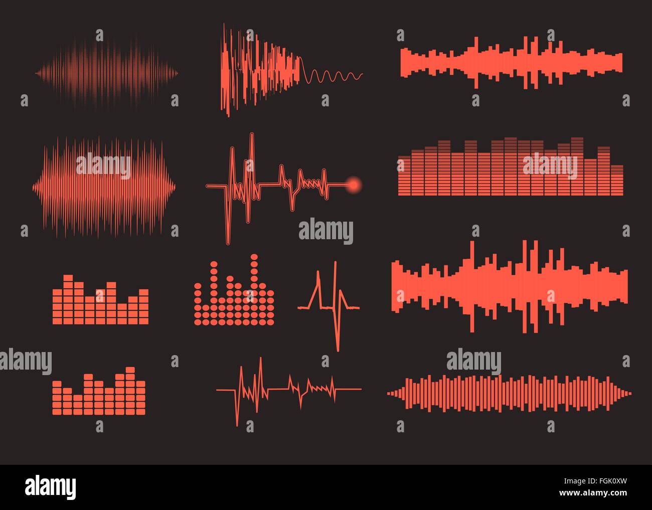 Sound waves set. Music background EPS 10 vector file included Stock ...
