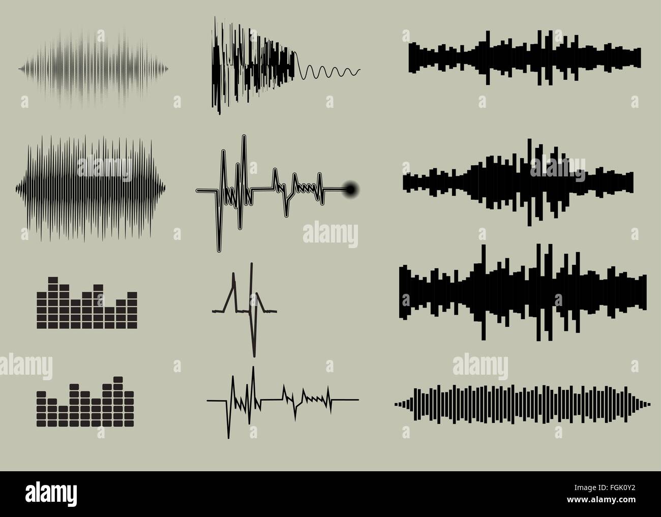 Sound waves set. Music background EPS 10 vector file included Stock ...