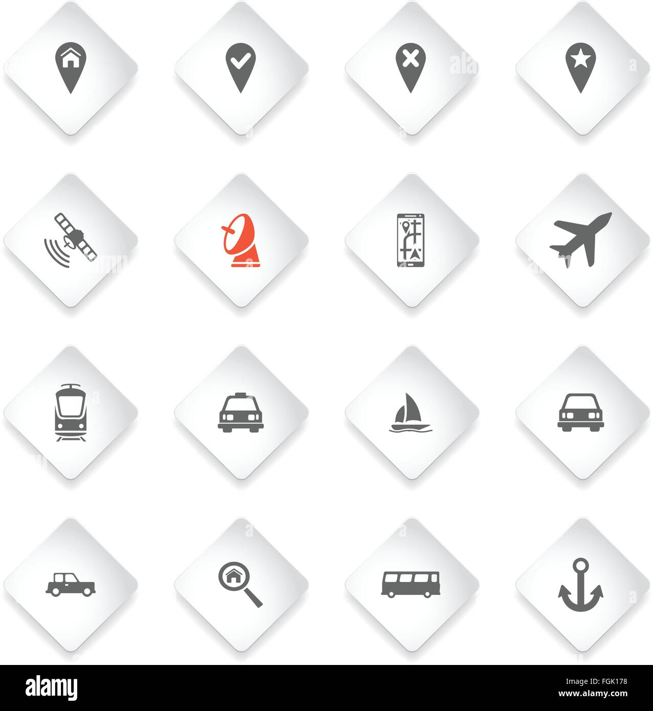 Navigation simply icons Stock Vector Image & Art - Alamy