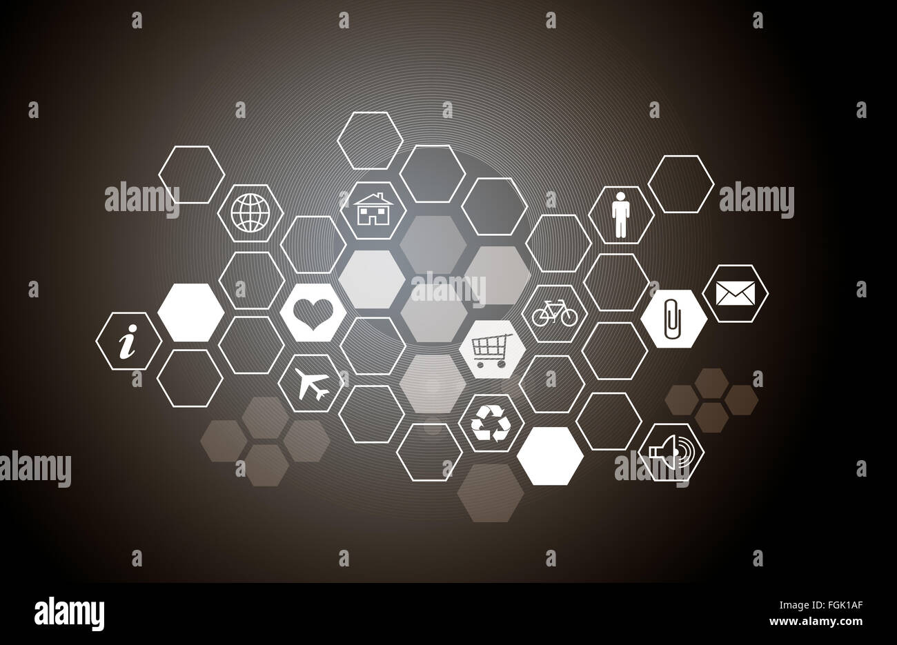 Abstract background with computer icons Stock Photo - Alamy