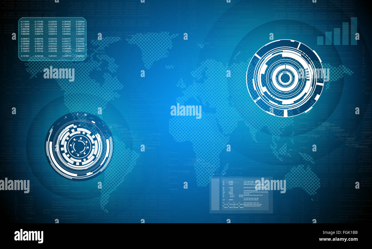 Abstract blue background with world map Stock Photo - Alamy