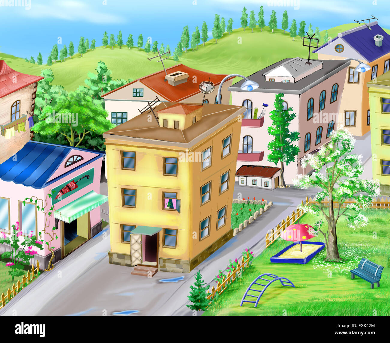 Courtyard View from Above Stock Photo Alamy