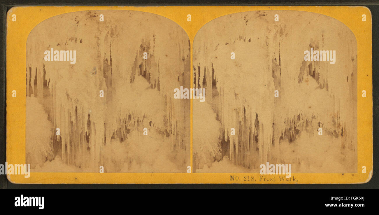 A stereoscopic photograph from Robert N. Dennis depicting frost work ...