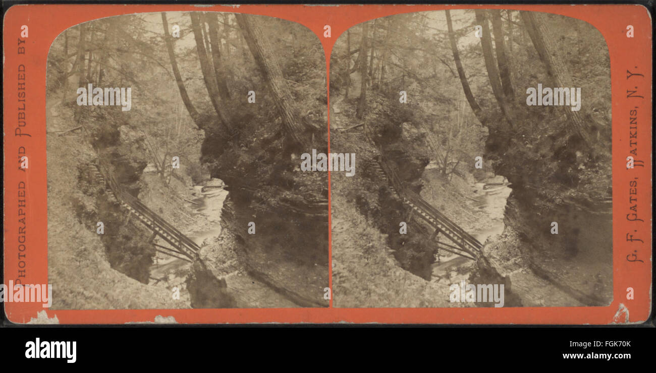 A photograph by George F. Gates showing the Frowning Cliff at Glen ...