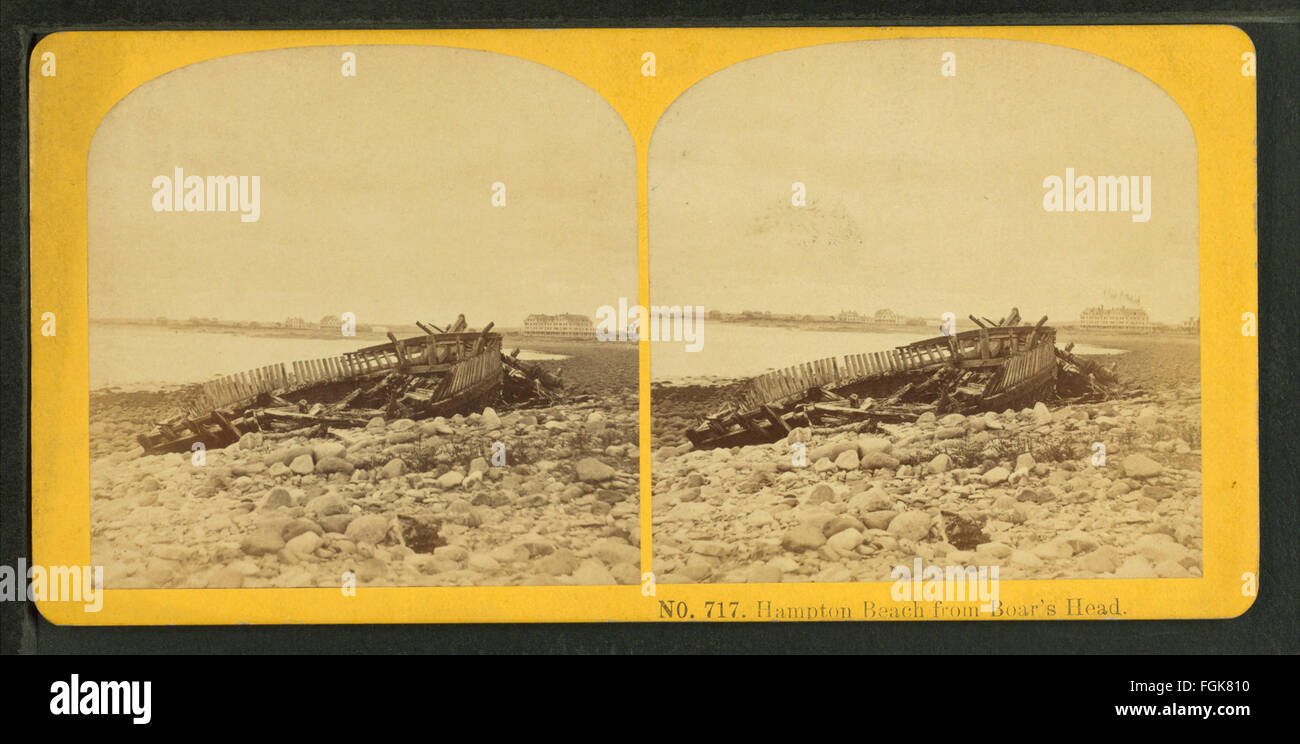 Hampton Beach from Boar's Head Hotel, from Robert N. Dennis collection of stereoscopic views Stock Photo