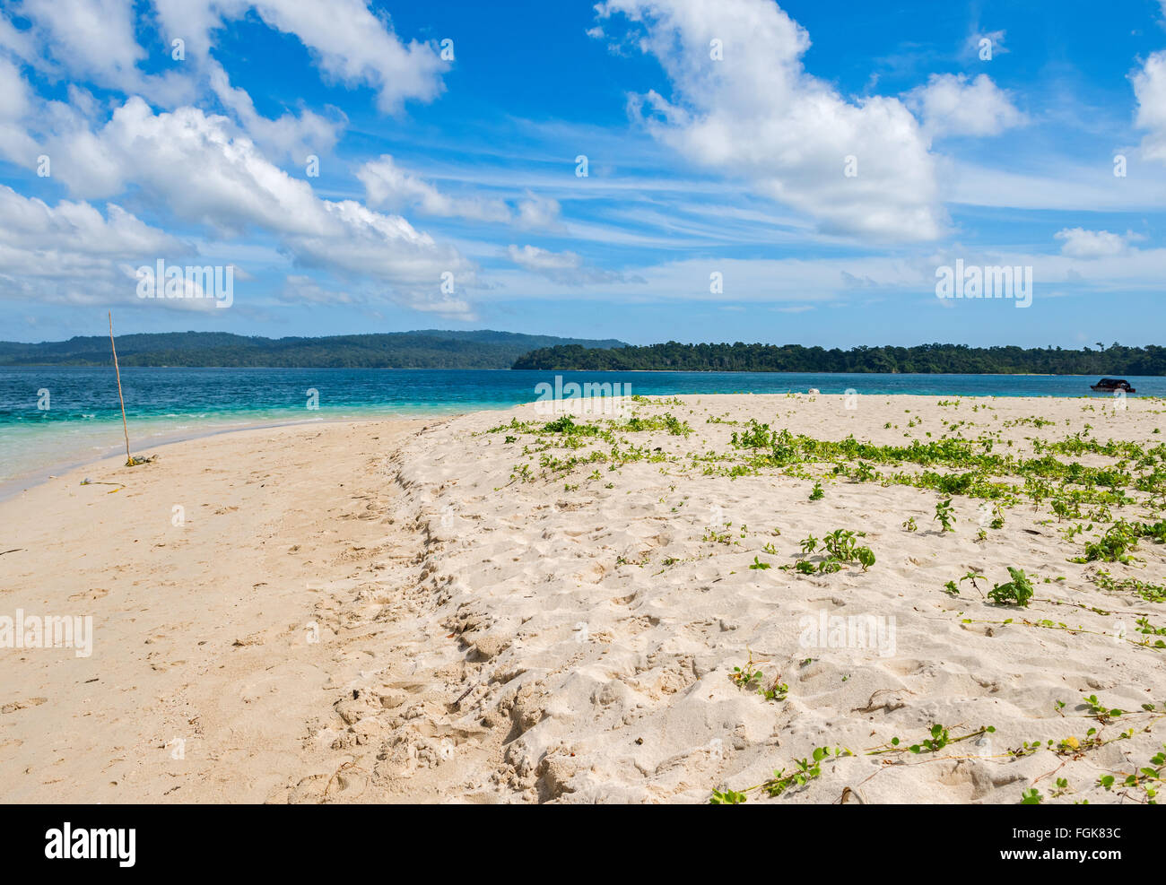 Scene at sea beach at Joly Bouy Island, Mahatama Gandhi marine National Park, Port blair, Andaman, India Stock Photo