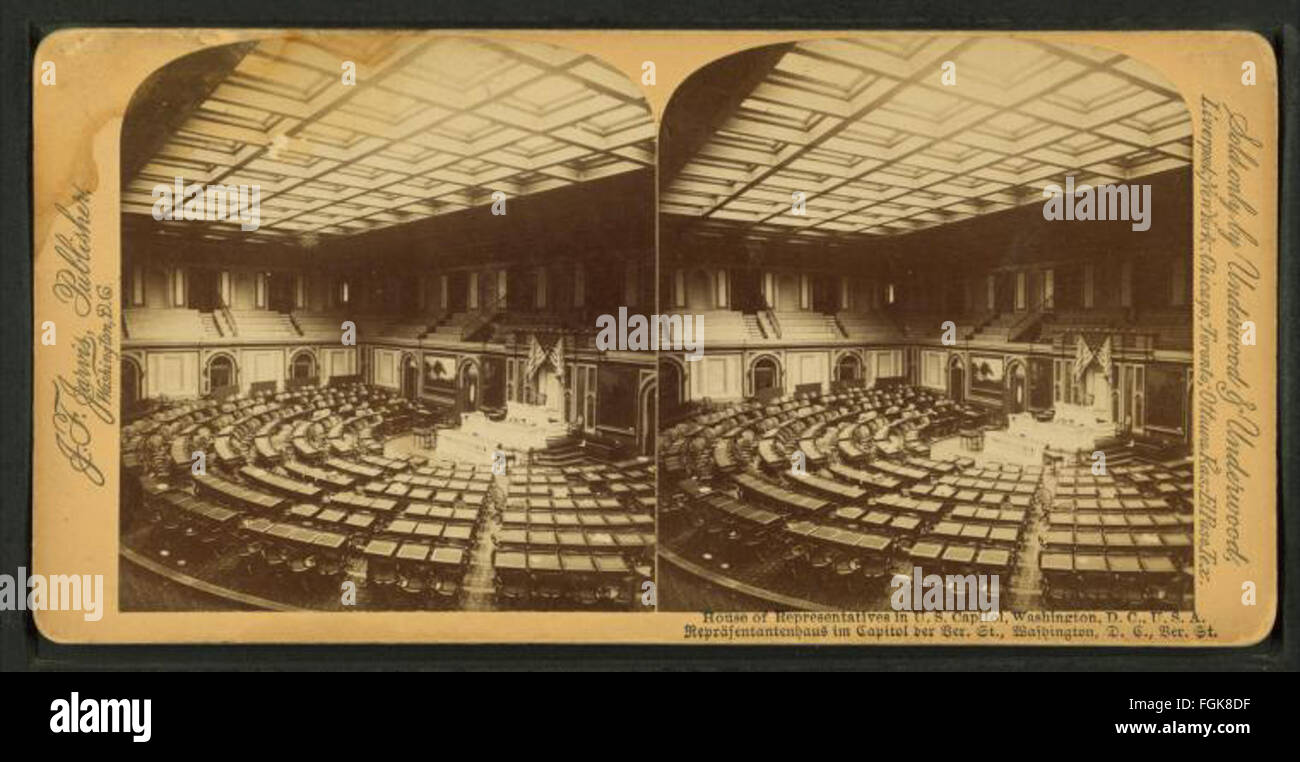 House of Representatives in U.S. Capitol, by Jarvis, J. F. (John F.), b. 1850 Stock Photo