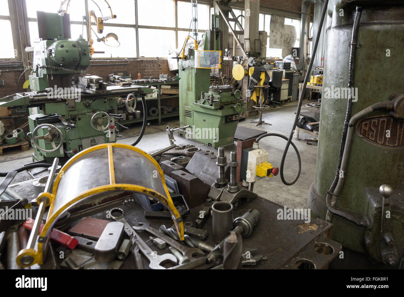 Tools and equipment in an industrial factory Stock Photo