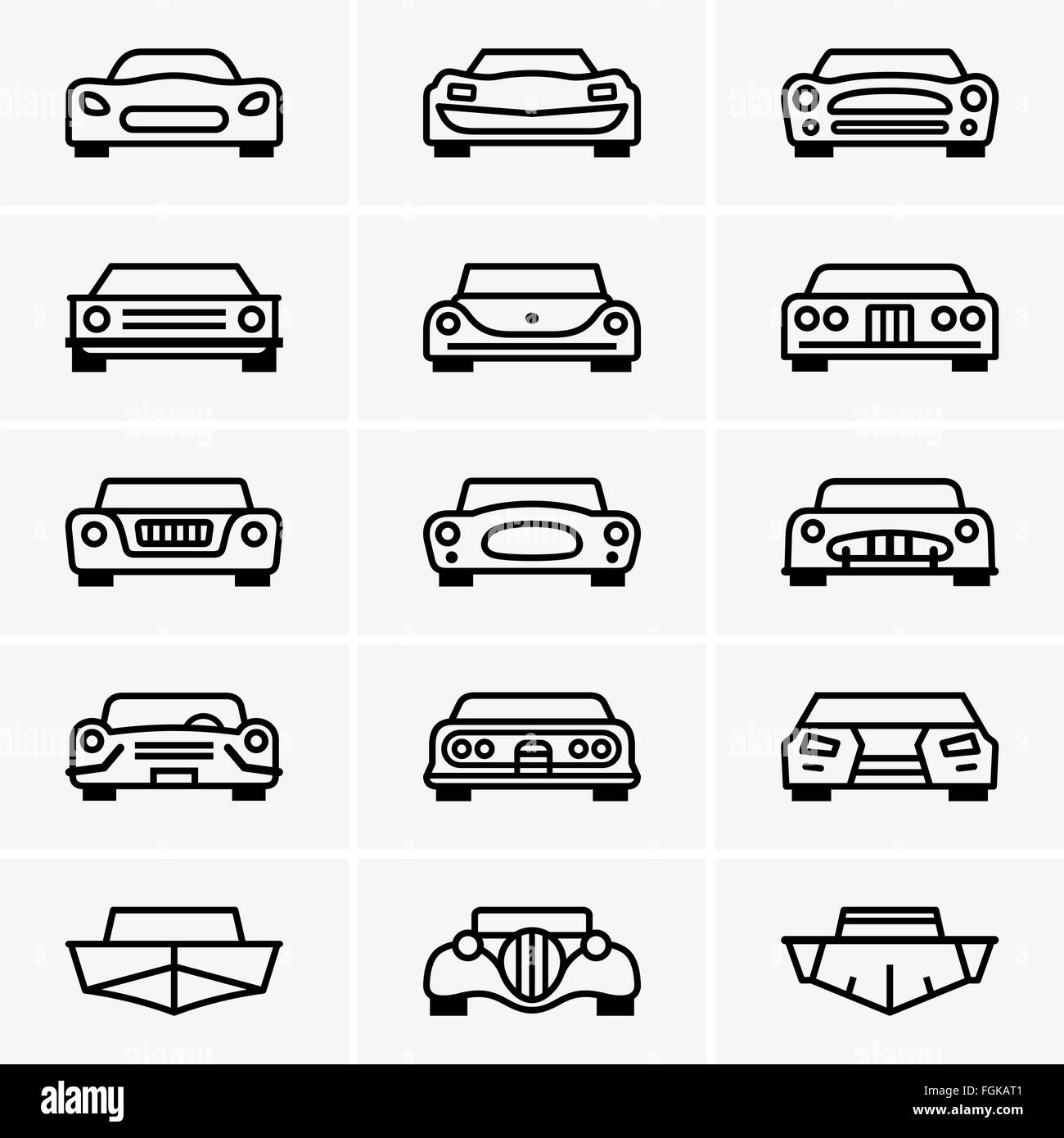 Front view cars Stock Vector Image & Art - Alamy