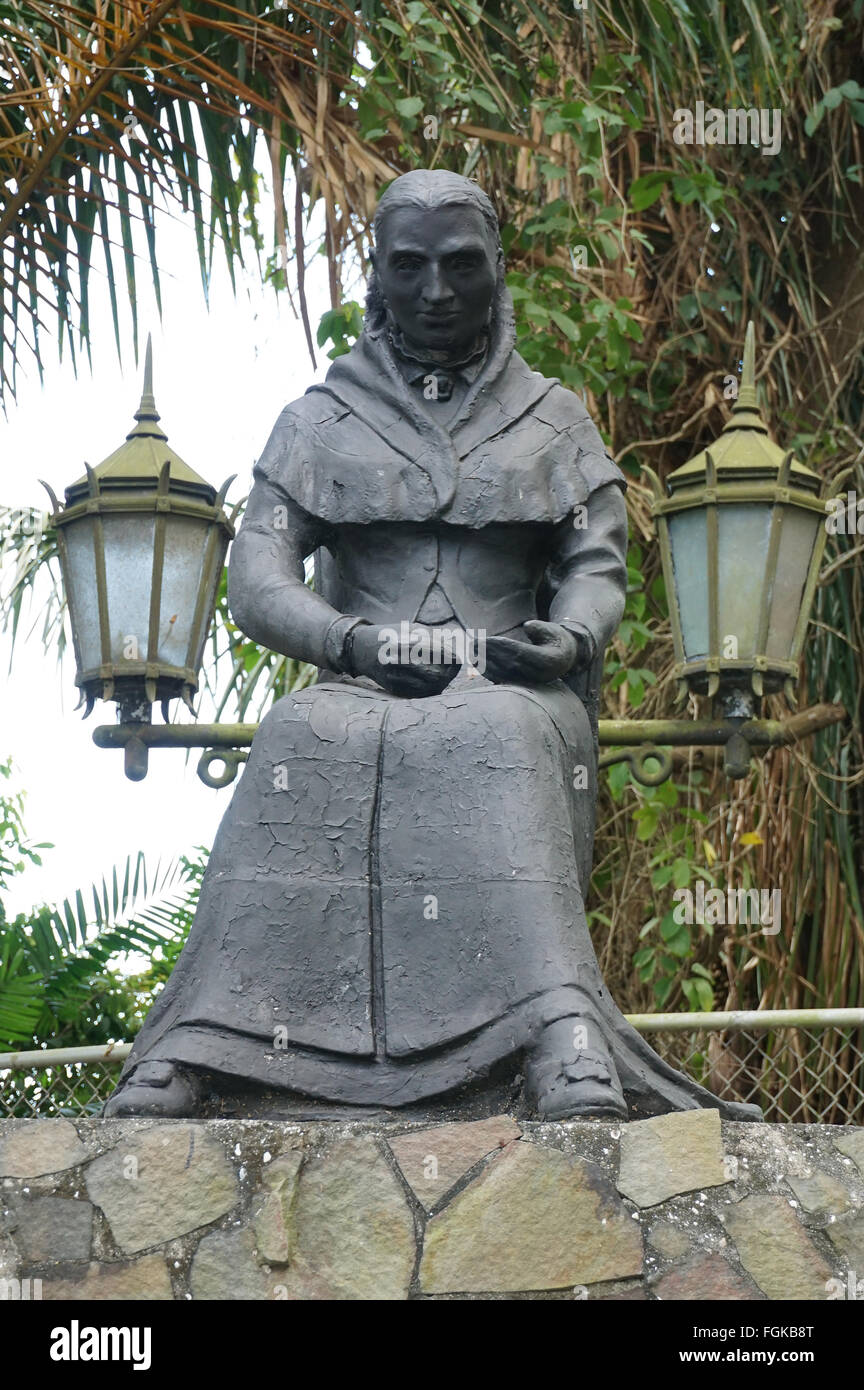 Statue of Amelia Denis de Icaza 1836-1911.A Panamanian romantic poet.She was the first Panamanian woman to publish her poetry.Panama city Stock Photo