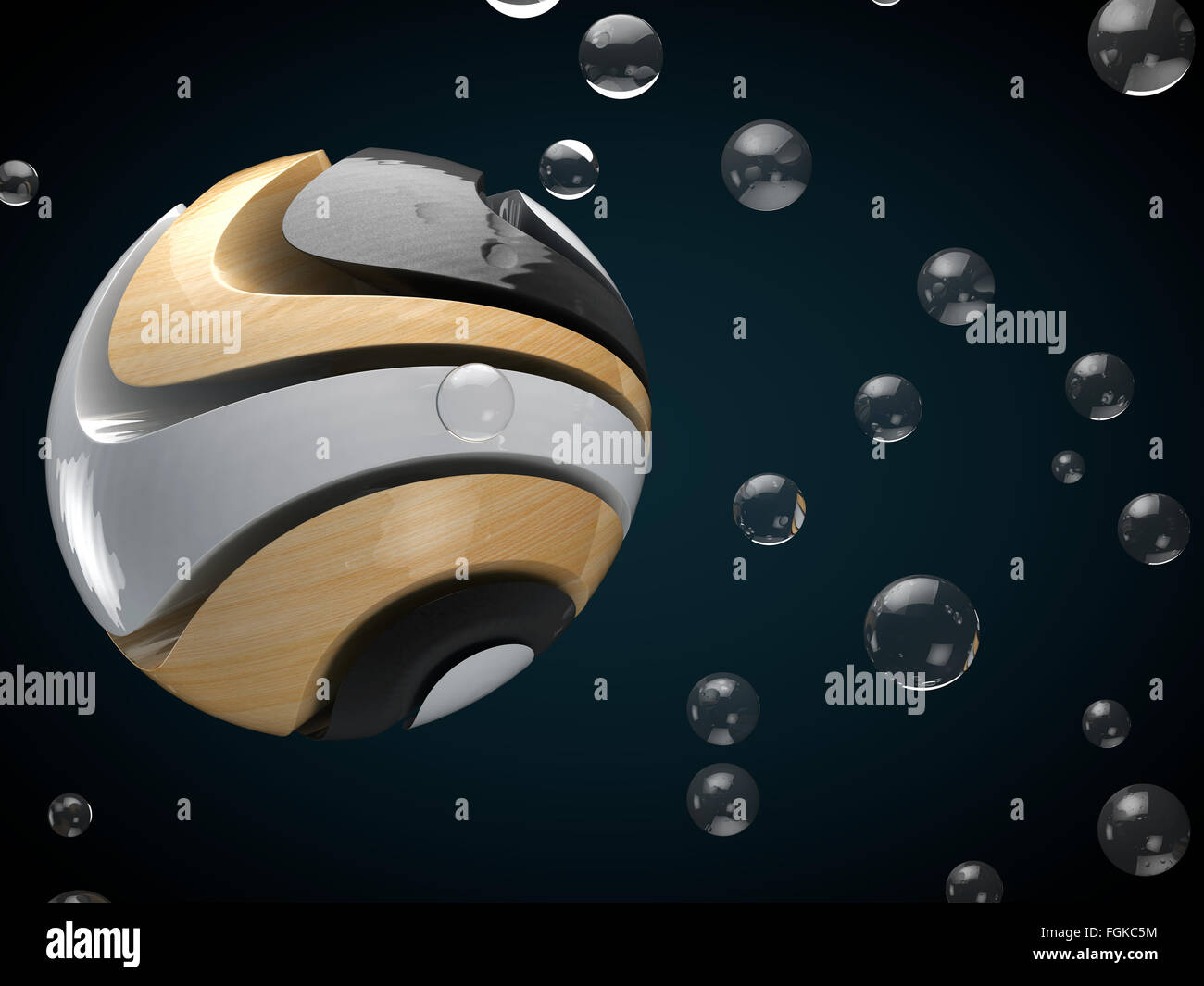 3d render abstract sphere on a black background Stock Photo - Alamy