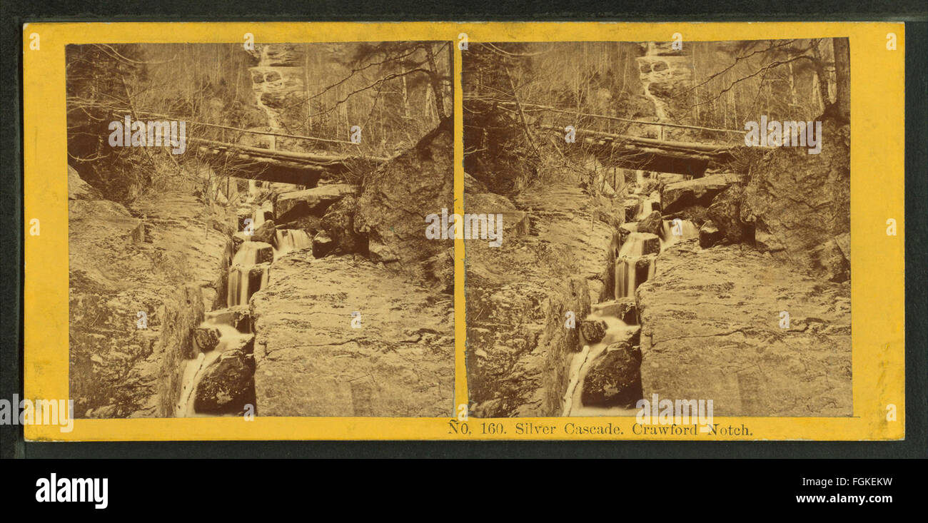 A photograph of Silver Cascade in Crawford Notch, highlighting the ...