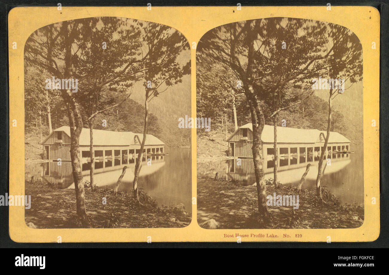 Boat House, Profile Lake, by G. H. Aldrich & Co Stock Photo Alamy