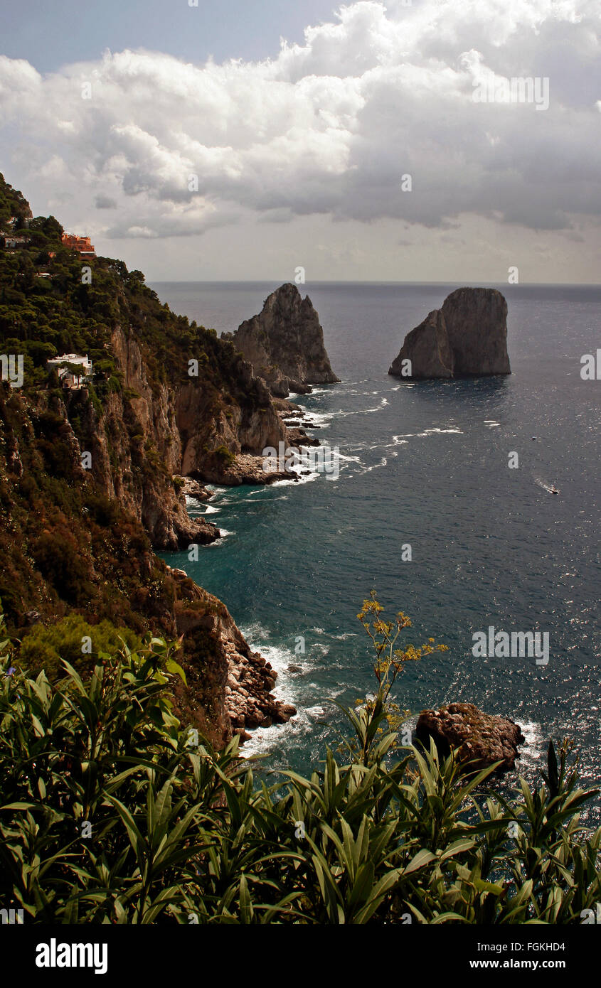 Faraglioni di Mezzo, Capri island - Italy Stock Photo - Alamy