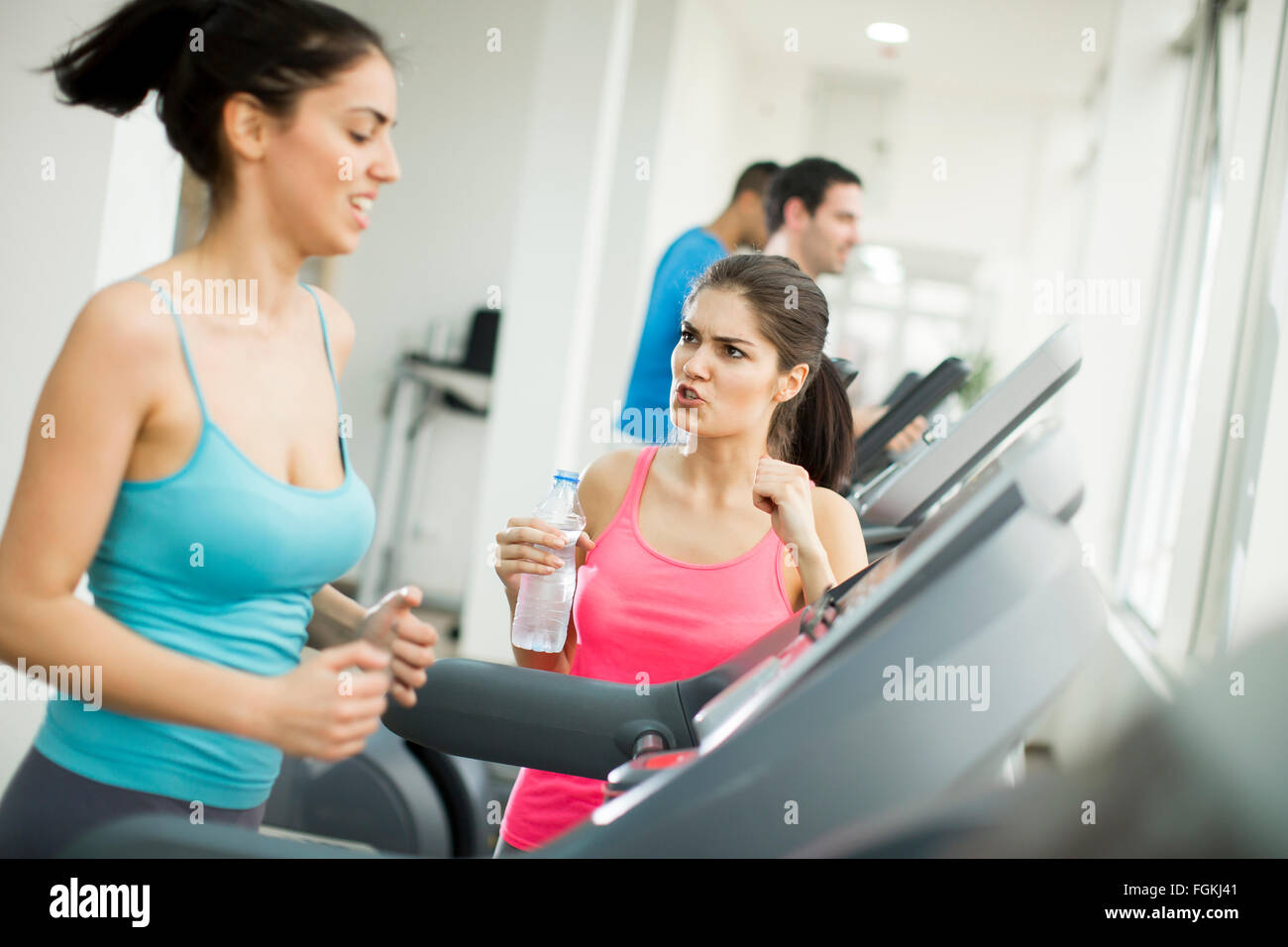 Young people training in the gym Stock Photo