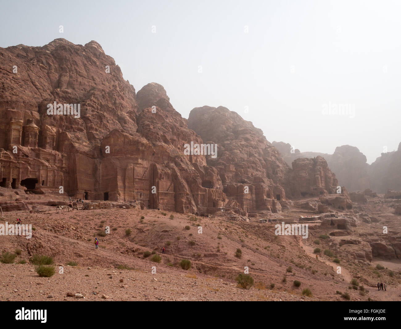 Mountain carved tombs, Petra Stock Photo