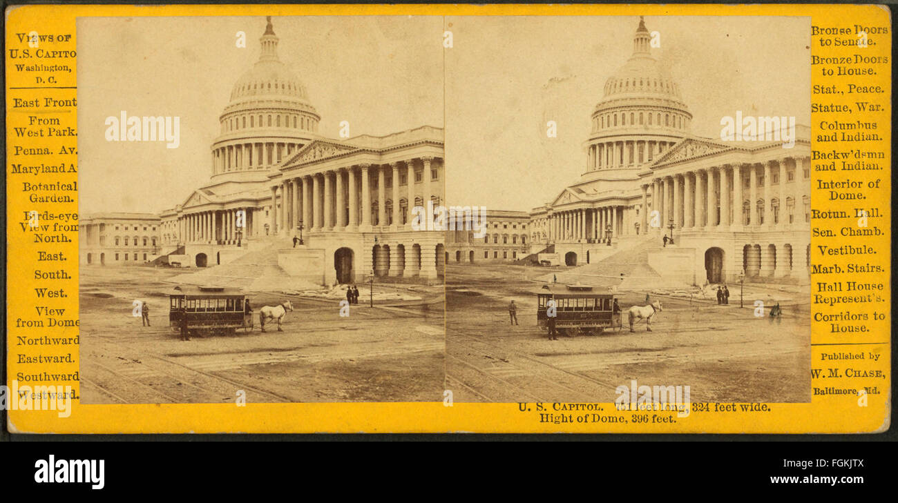 U.S. Capitol, East Front, by Chase, W. M. (William M.), 1818 - 9-1905 Stock Photo