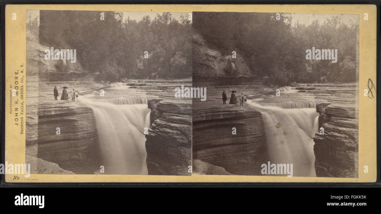 Upper part Second Fall, from below Carmichael's Point, by J. Robert Moore Stock Photo